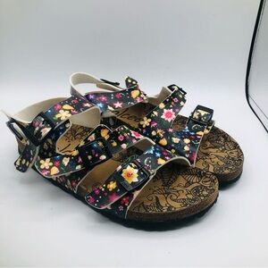 NWOT Calceo‎ Women’s Black Floral Daisy Sandals size 42 11 US Size